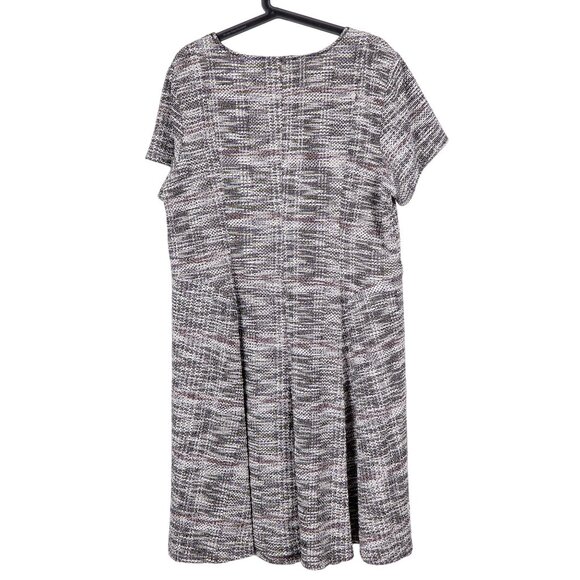 Lane Bryant Flare Dress 22 24 Womens Short Sleeve Heathered Textured Black White - Picture 6 of 6
